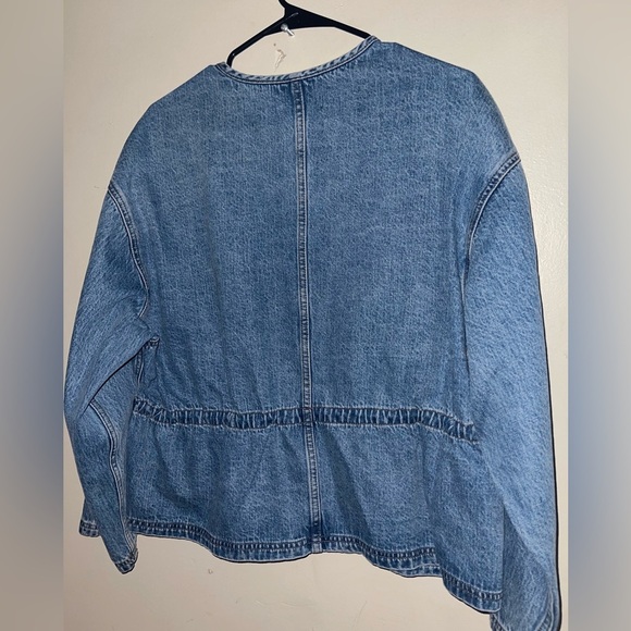 Madewell Claremont Drawstring Denim Jacker in Sz Large NWOT - Picture 6 of 11